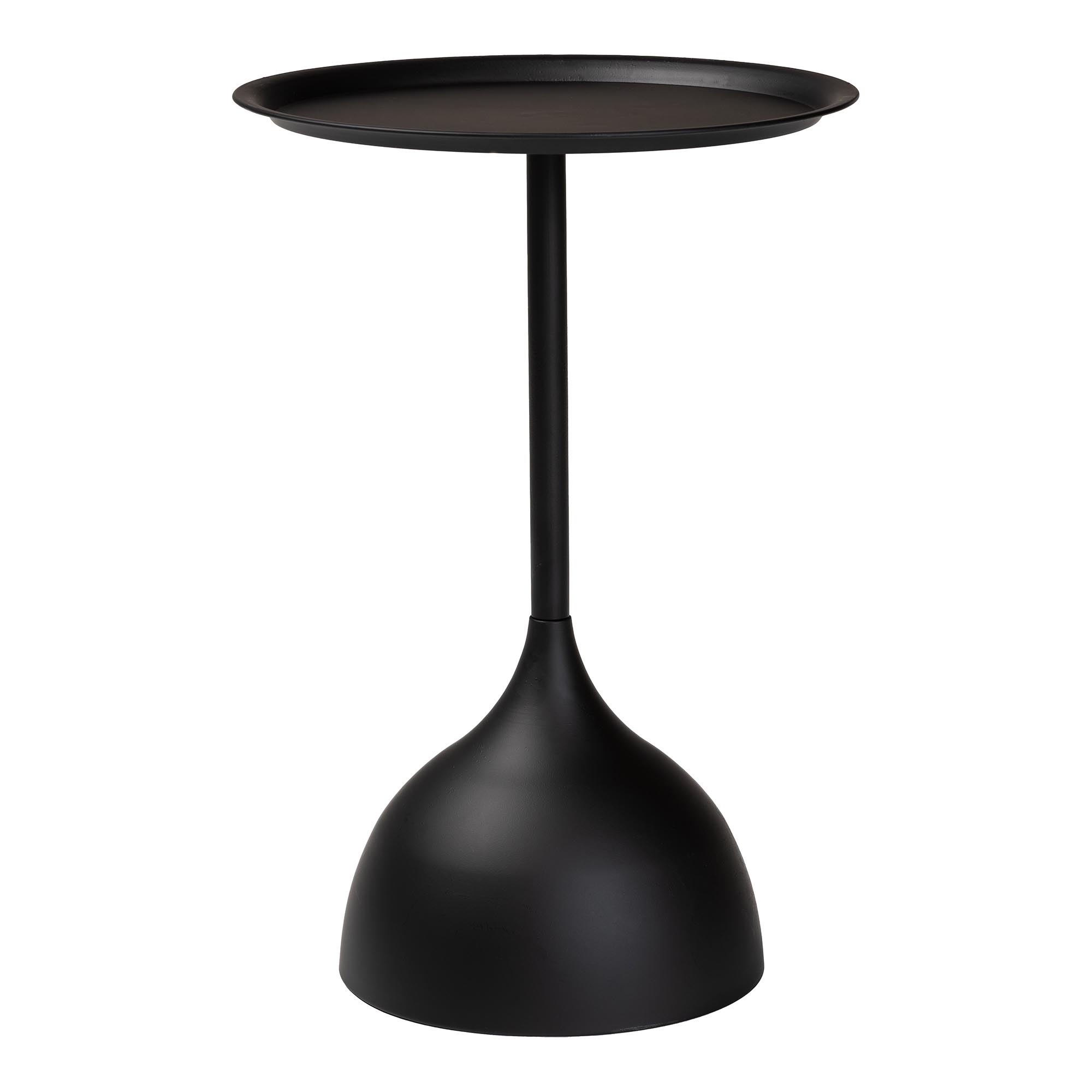 Baxton Studio Webb Black Metal Pedestal Side Table - Modern Accent Table with Round Tray Top for Indoor or Semi-Outdoor Use Affordable modern furniture in Chicago, classic living room furniture, modern end table, cheap end table